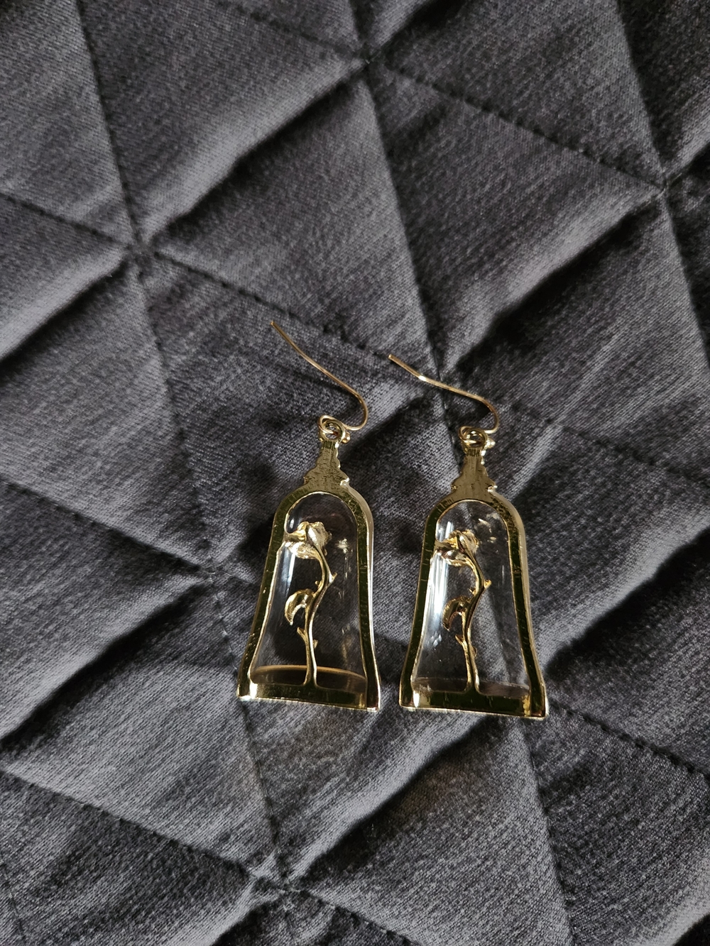 Rose Dome Drop Earrings - Picture 2 of 2